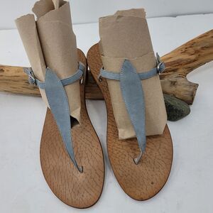 Eddy Daniele blue suede sandals
